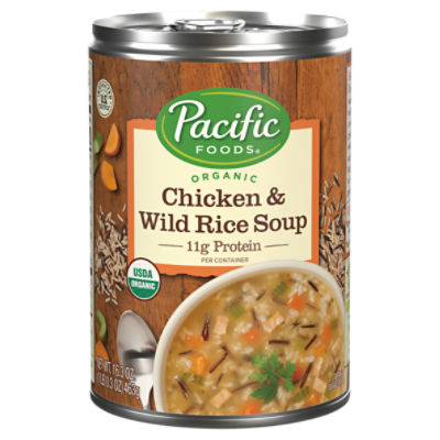 Pacific Foods Organic Chicken and Wild Rice Soup, 16.3 oz Can