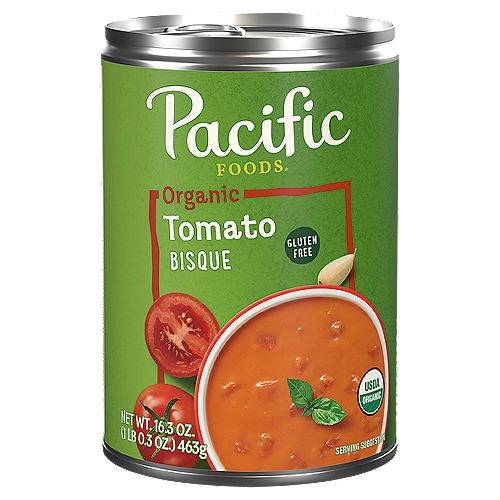 Pacific Foods Organic Tomato Bisque, Vegetarian Soup, 16.3 Oz Can