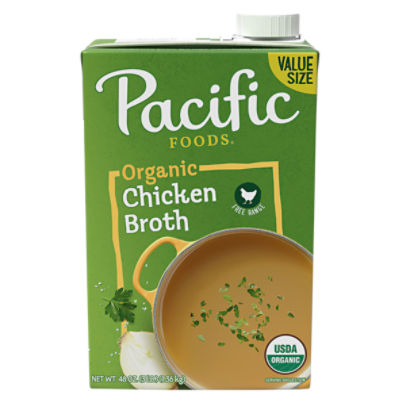 Pacific Foods Organic Free Range Chicken Broth, 48 oz Carton