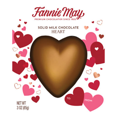 Fannie May Heart Solid Milk Chocolate, 3 oz