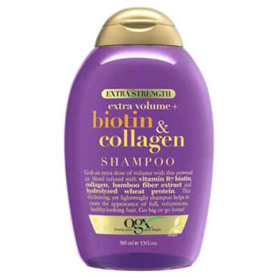 Ogx Extra Strength Extra Volume + Biotin & Collagen Shampoo, 13 fl oz