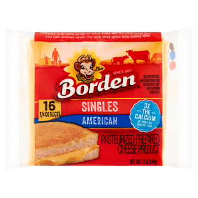 Borden Borden American Singles Cheese, 3/4 oz, 16 count, 12 Ounce 