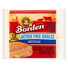 Borden American Lactose Free Singles, Cheese, 8 Ounce