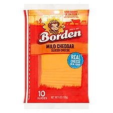 Borden Mild Cheddar Sliced Cheese, 10 count, 6 oz, 6 Ounce