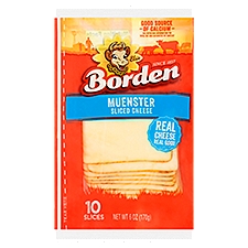 Borden Muenster Sliced Cheese, 10 count, 6 oz, 6 Ounce