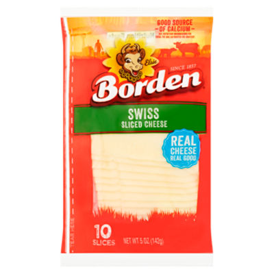 Borden Swiss Sliced Cheese, 10 count, 5 oz, 5 Ounce