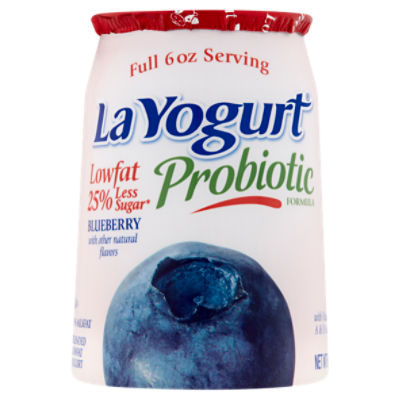 La Yogurt Probiotic Blueberry Blended Lowfat Yogurt, 6 oz, 6 Ounce