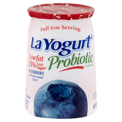 La Yogurt Probiotic Blueberry Blended Lowfat Yogurt, 6 oz