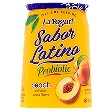 La Yogurt Sabor Latino Probiotic Peach Blended, Lowfat Yogurt, 6 Ounce