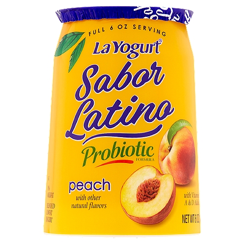 La Yogurt Sabor Latino Probiotic Peach Blended Lowfat Yogurt, 6 oz