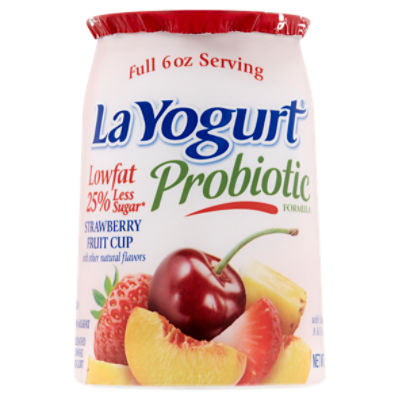 La Yogurt Probiotic Strawberry Fruit Cup Blended Lowfat Yogurt, 6 oz, 6 Ounce