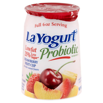 La Yogurt Probiotic Strawberry Fruit Cup Blended Lowfat Yogurt, 6 oz