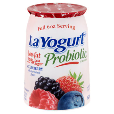 La Yogurt Probiotic Mixed Berry Blended Lowfat Yogurt, 6 oz