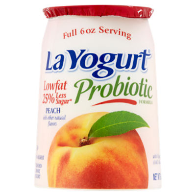 La Yogurt Probiotic Peach Blended Lowfat Yogurt, 6 oz, 6 Ounce