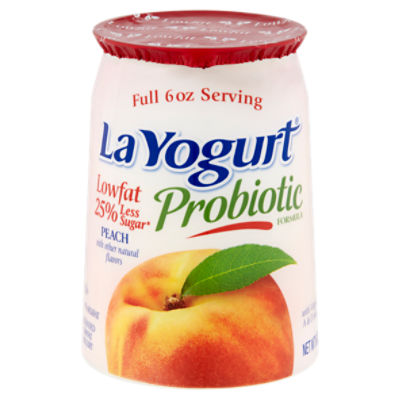 La Yogurt Probiotic Peach Blended Lowfat Yogurt, 6 oz - Fairway