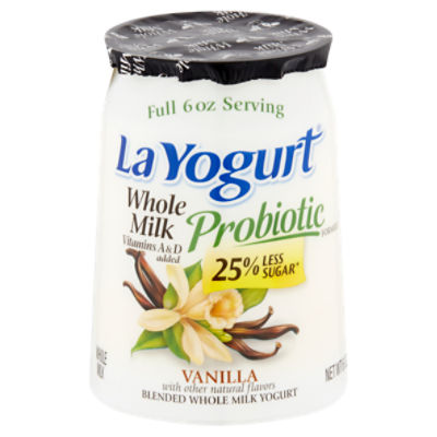 La Yogurt Probiotic Vanilla Blended Whole Milk Yogurt, 6 oz
