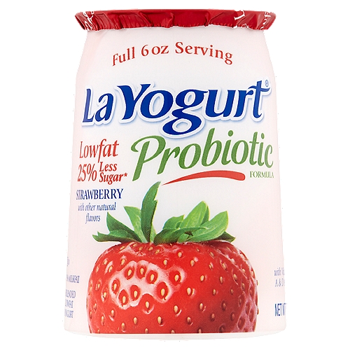 25% less sugar*n*La Yogurt Sabor Latino Lowfat Yogurt: 26g sugarnLa Yogurt Lowfat Yogurt: 19g sugarnnContains Active Yogurt Cultures: L. Bulgaricus, S. Thermophilus, Bifidobacterium BB-12®, L. Acidophilus and L. Casei.nnrBST free**n**According to the FDA, no significant difference has been found between milk derived from rBST-treated and non rBST-treated cows.nn†Live & active culturesn†Meets National Yogurt Association criteria for live & active culture yogurt.