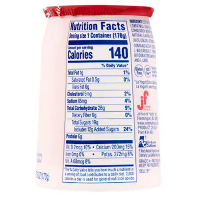 La Yogurt Probiotic Strawberry Blended Lowfat Yogurt, 6 oz