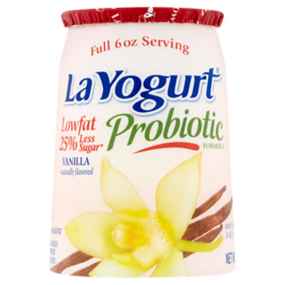 La Yogurt Probiotic Vanilla Blended Lowfat Yogurt, 6 oz Price Rite