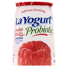 La Yogurt Probiotic Raspberry Blended, Lowfat Yogurt, 6 Ounce
