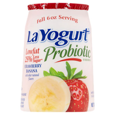 La Yogurt Probiotic Strawberry Banana Blended Lowfat Yogurt, 6 oz