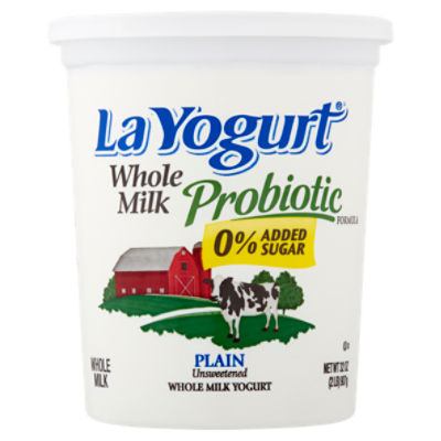 La Yogurt Probiotic Unsweetened Plain Whole Milk Yogurt, 32 oz