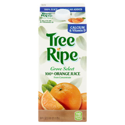 Tree Ripe Grove Select Calcium & Vitamin D 100% Orange Juice, 59 fl oz, 59 Fluid ounce