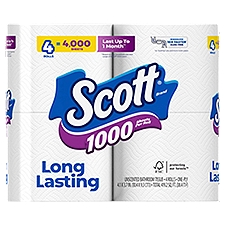 Scott 1000 Sheets Per Roll Toilet Paper 4pk, 4 Each