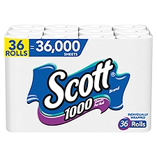 Scott 1000 Sheets Per Roll Unscented Bathroom Tissue, 36 count