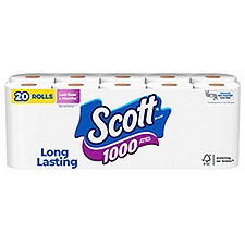 Scott 1000 Sheets Per Roll Unscented Bathroom Tissue, 20 count