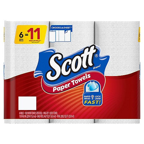 Scott Paper Towels Choose-A-Sheet with Quick Absorbing Ridges get the job done faster to keep you going about your business and let you get back to what matters most. 