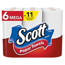 Scott Choose-A-Sheet White Mega Roll Paper Towels, 6 Each