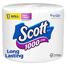 Scott Bath Tissue - Single Roll White Unscented, 1 Each