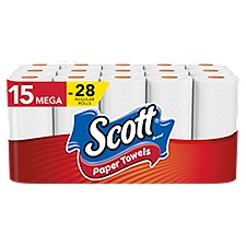 Scott Choose-A-Sheet Mega Rolls, Paper Towels, 15 Each