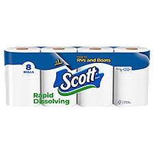 Scott Rapid Dissolving Toilet Paper Double Rolls 1 Ply Toilet Tissue