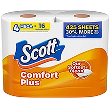 Scott ComfortPlus Mega Rolls, Toilet Paper, 4 Each