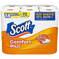 Scott ComfortPlus Toilet Paper Mega Rolls 1 Ply Toilet Tissue