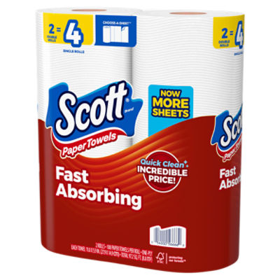 Scott Fast Absorbing Paper Towels, 2 count