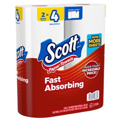 Scott Fast Absorbing Paper Towels, 2 count