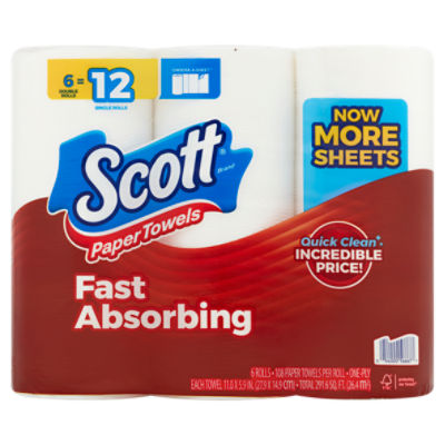 Scott Choose-A-Sheet Paper Towel Double Rolls, 6 count