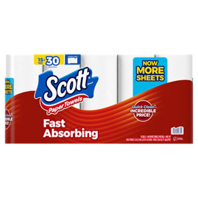 Scott Fast Absorbing Paper Towels, 15 count