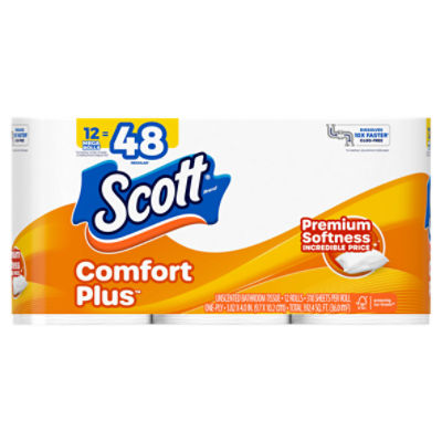 Scott Comfort Plus Unscented Bathroom Tissue, 12 count