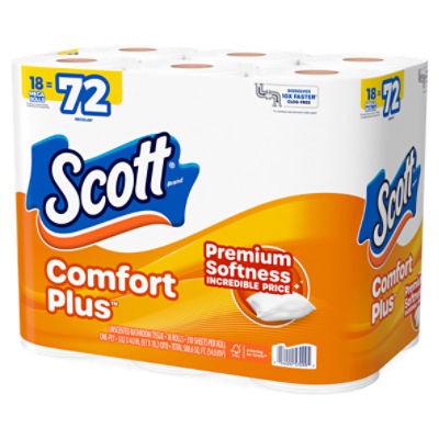 Scott Comfort Plus Unscented Bathroom Tissue, 18 count
