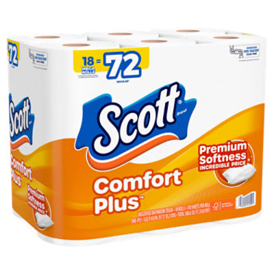 Scott Comfort Plus Unscented Bathroom Tissue, 18 count