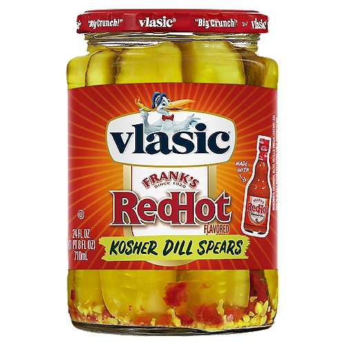Vlasic Frank's RedHot Original Cayenne Pepper Sauce Flavored Kosher Dill Pickle Spears, 24 oz.