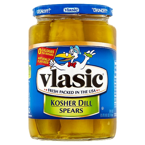 Vlasic Kosher Dill Spears Pickles, 24 fl oz