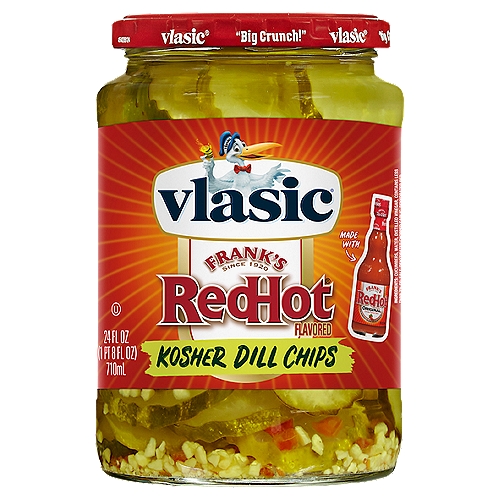 Vlasic Frank's RedHot Original Cayenne Pepper Sauce Flavored Kosher Dill Pickle Chips, 24 oz.