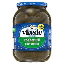 Vlasic Kosher Dill Baby Whole Pickles, Keto Friendly, 46 FL OZ Jar