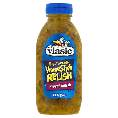 Vlasic Homestyle Relish is a mouth-watering recipe so fresh-tasting you'll think your grandmother made it!nGreat on hot dogs, hamburgers or mixed into your favorite salad.