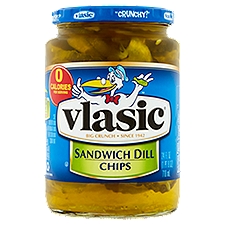Vlasic Snack'mms Pickles, Sandwich Dill Chips, 1.5 Pint